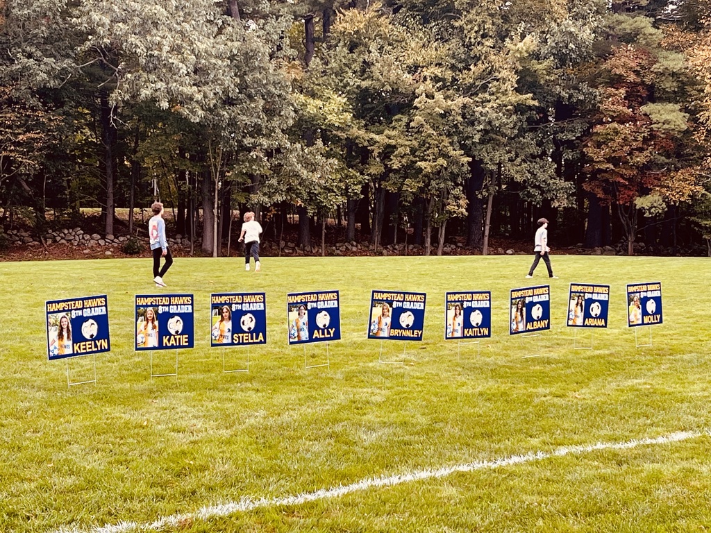 Yard signs with athlete names on them