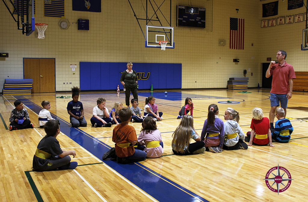 students participate in P.E. class