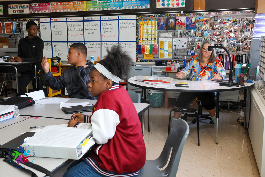 teachers and students at grant middle school 