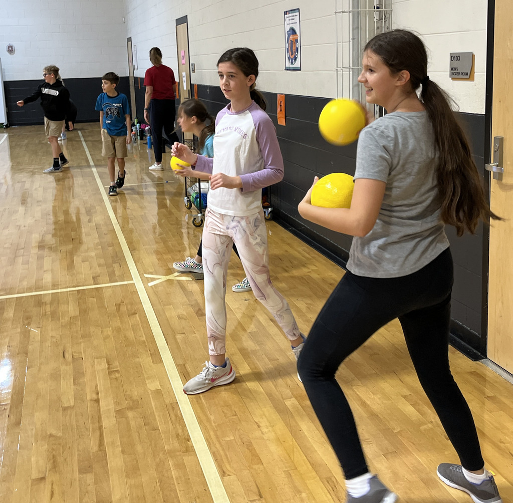 Students play a game called The Matrix in PE class.