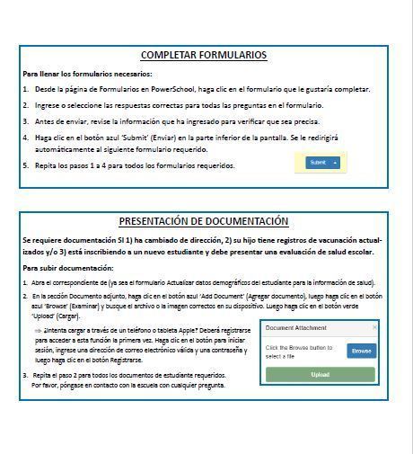 PowerSchool direction in Spanish