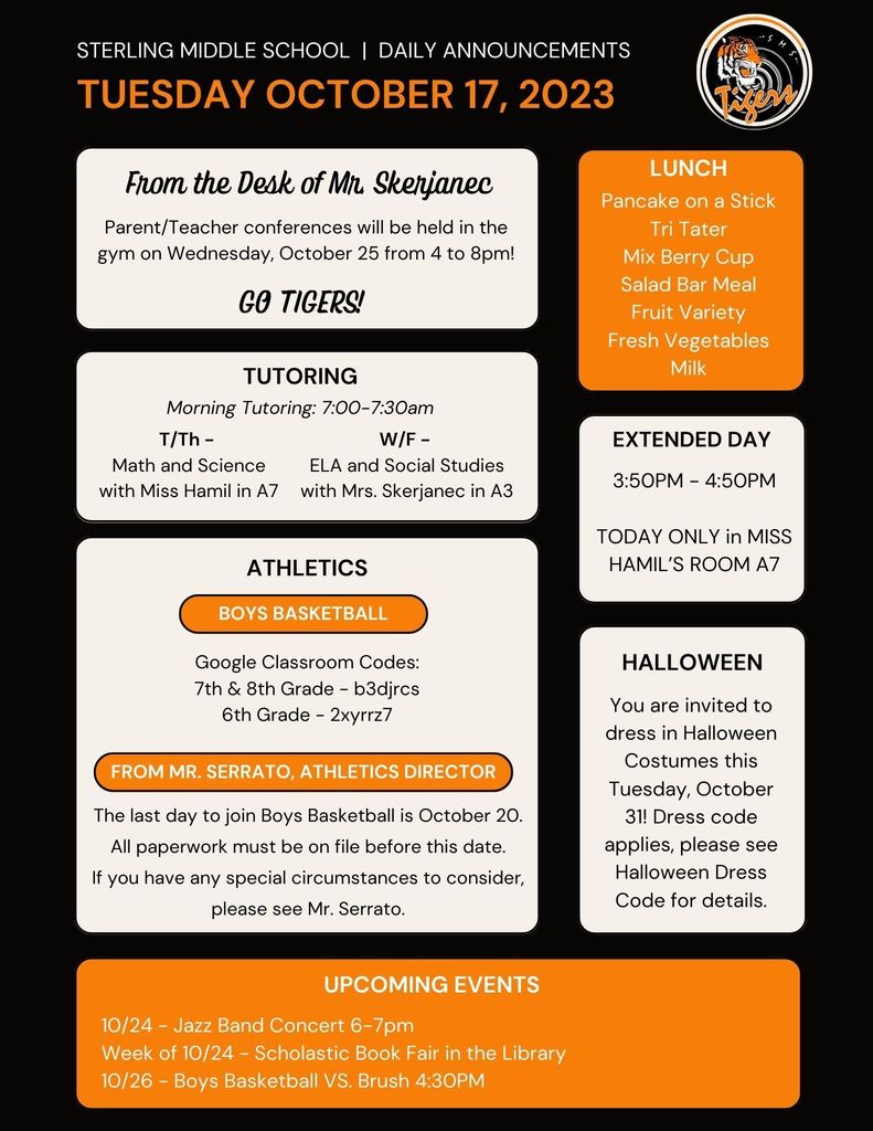 Daily Announcements 10/17