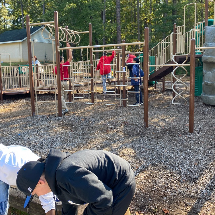 students on playground