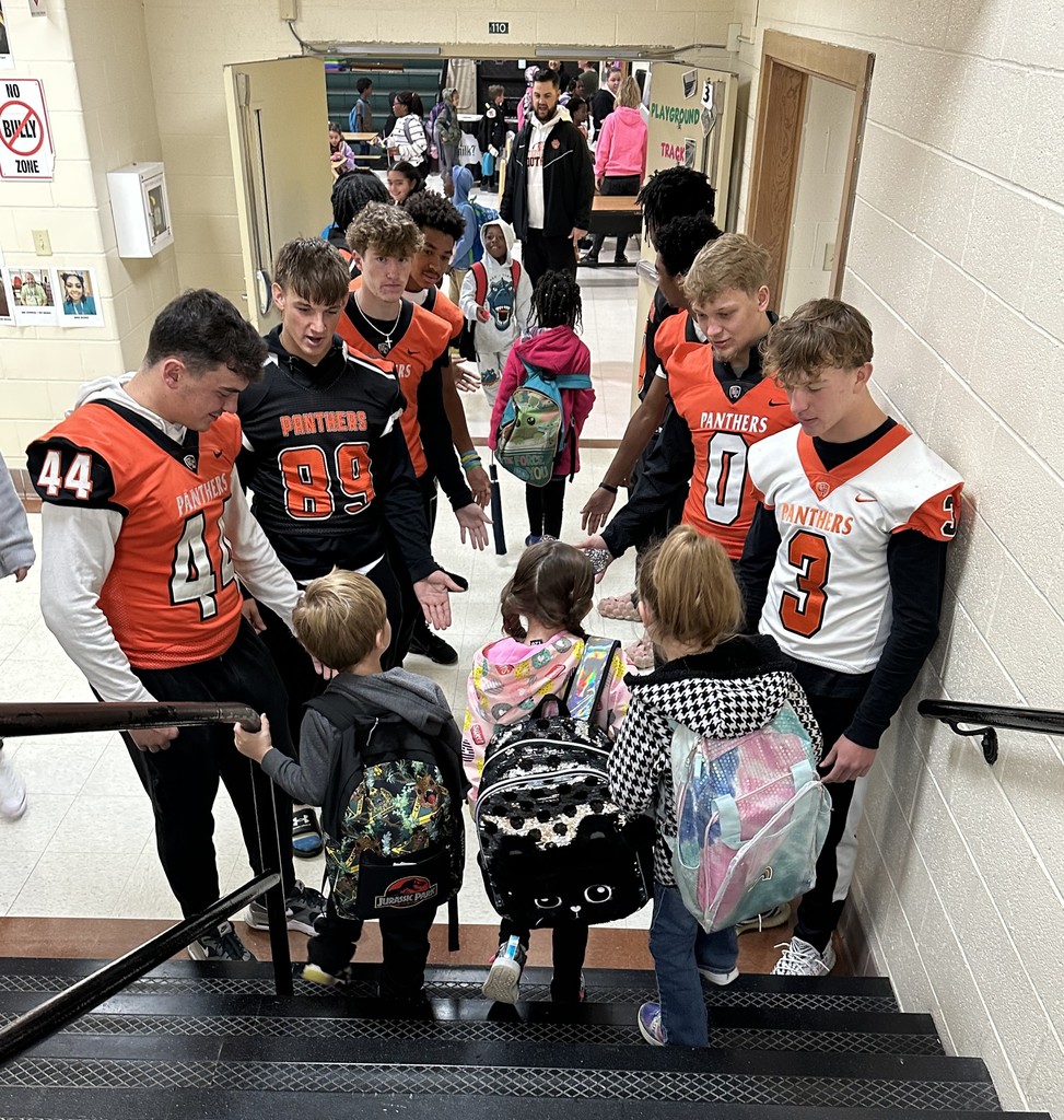 UTHS Football students with Bowlesburg students