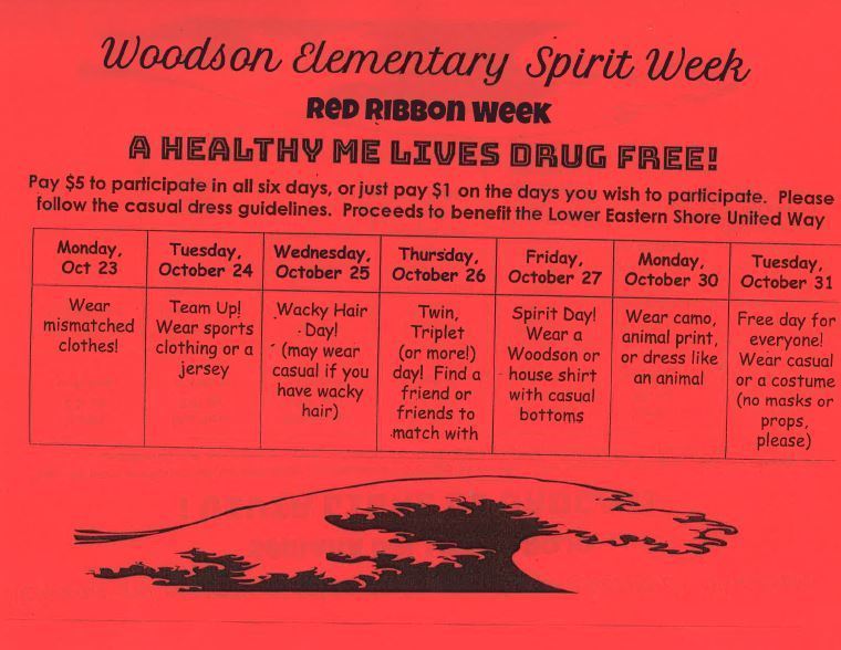 Red Ribbon Week flyer in English