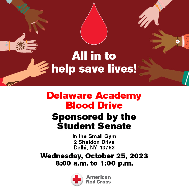Delaware Academy Blood Drive Poster