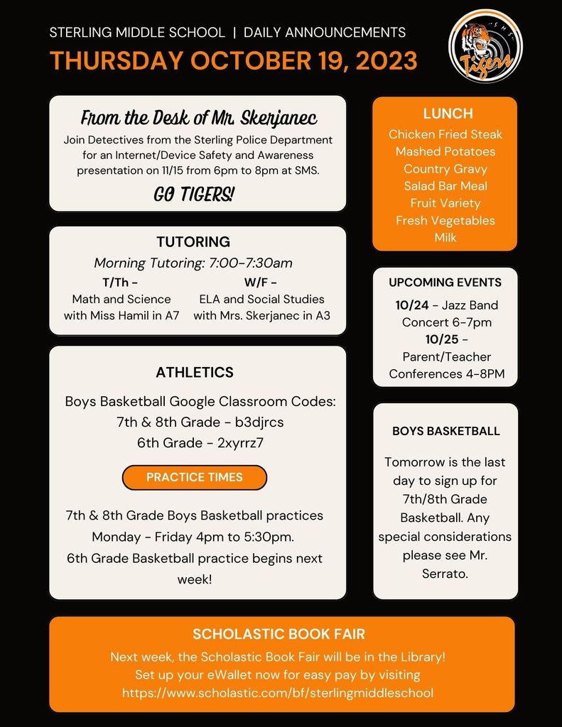 Daily Announcements 10/19