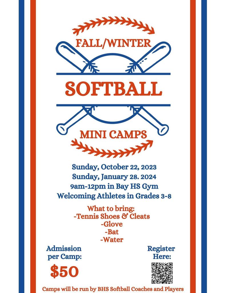 Softball mini camps flyer