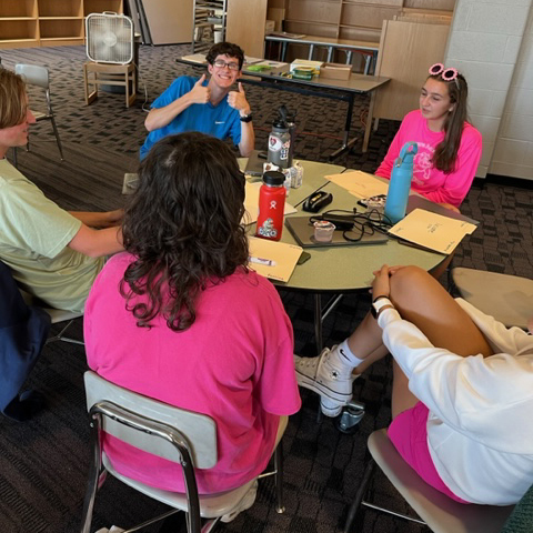 students at peer mentor training