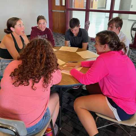 students at peer  mentor training