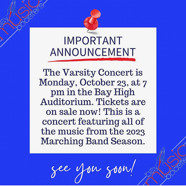 BHS Varsity Bands Concert flyer