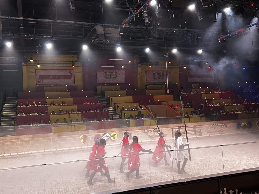 Knights getting ready to joust at Medieval Times