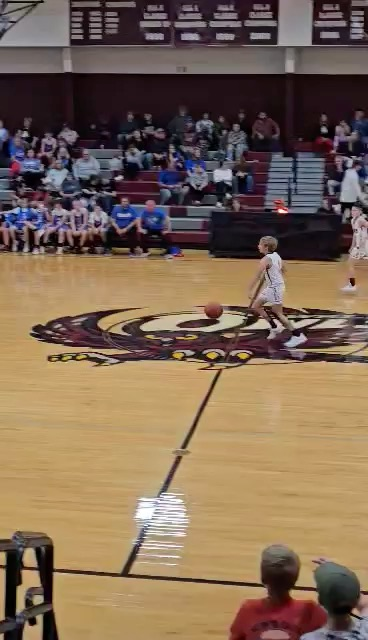 7th grade game Eelan bringing the ball up the court