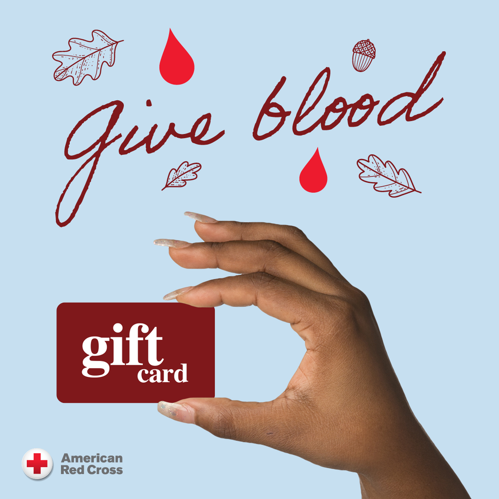 Give blood and receive a free gift card