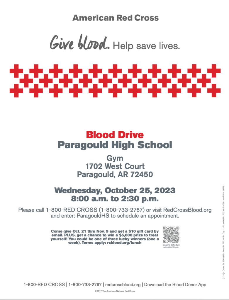 Blood Drive Information Sheet