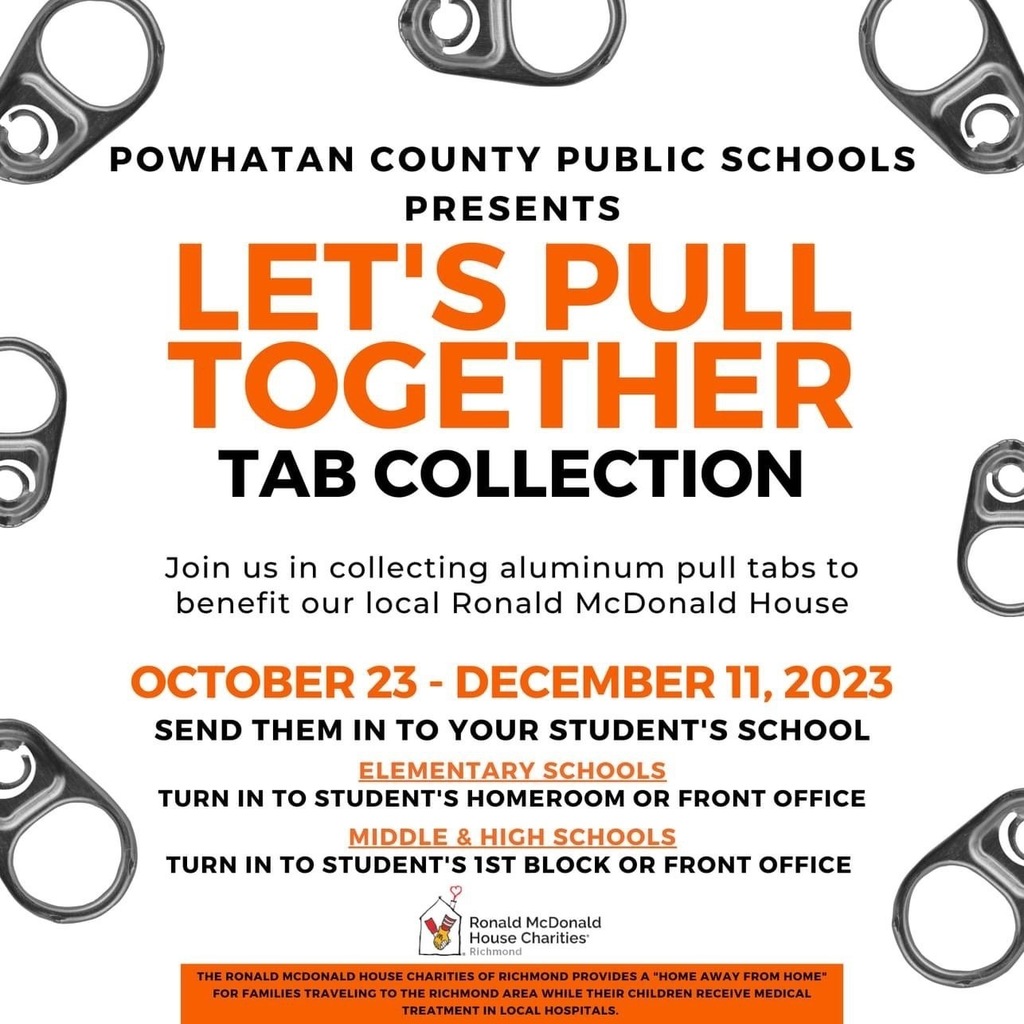 Flyer promoting PCPS participating in a pull tab collection to benefit Ronald McDonald House.