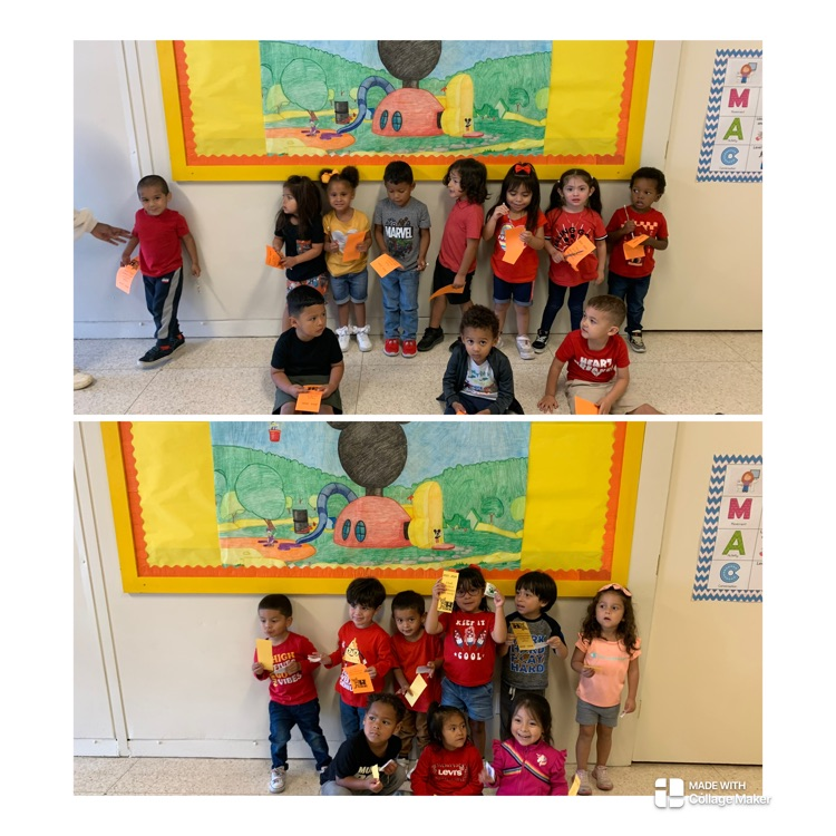 children holding award