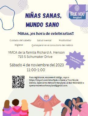 Healthy Girls Healthy World Event flyer in Spanish