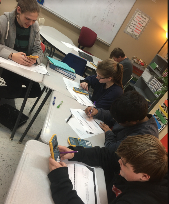 Mrs. Higgins' Algebra 1 class is learning how to calculate statistics.