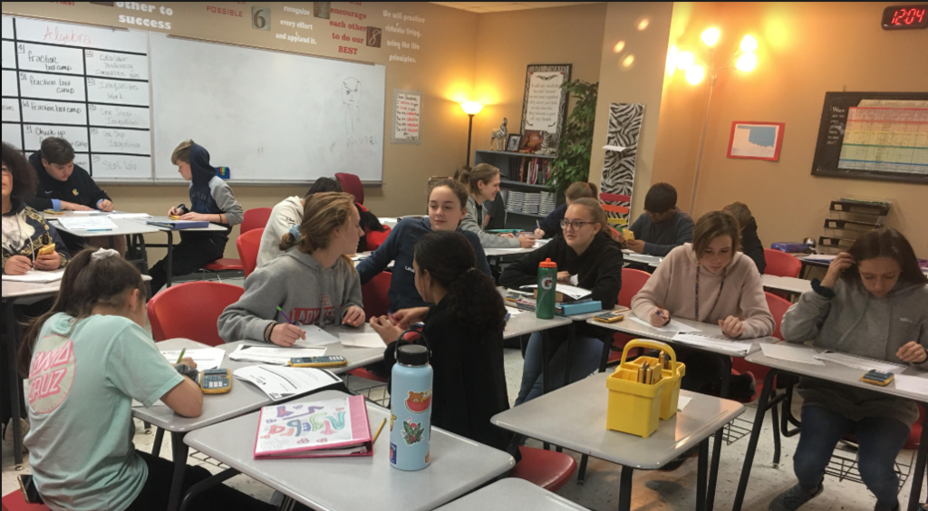 Mrs. Higgins' Algebra 1 class is learning how to calculate statistics.