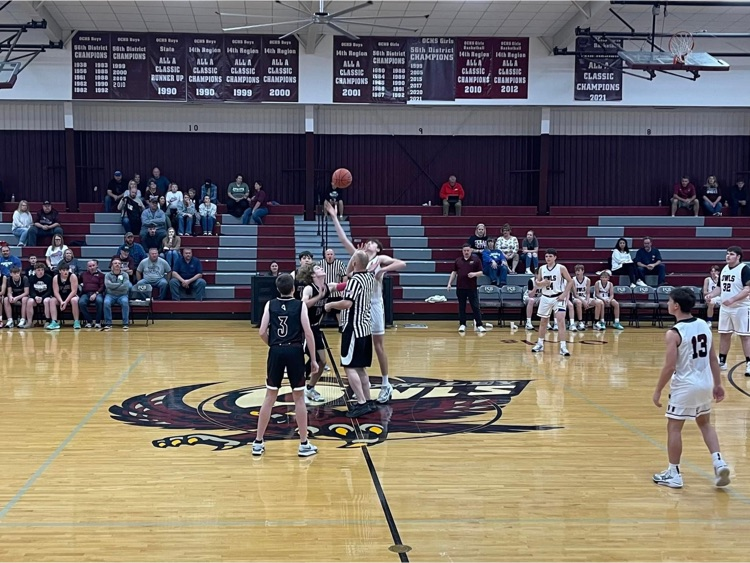 OCMS 8th Grade Game Andrew Terry skying for the jump ball!