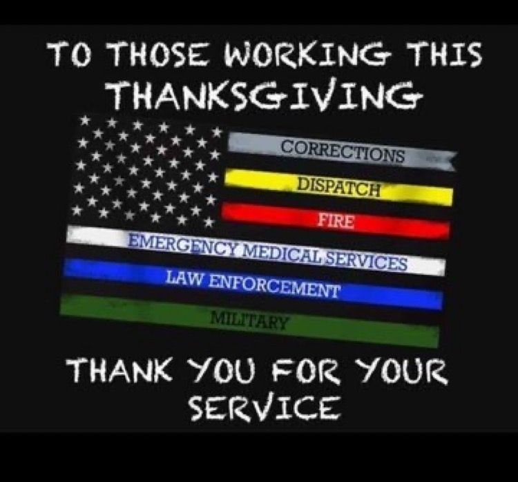 A thank you to those working today. 