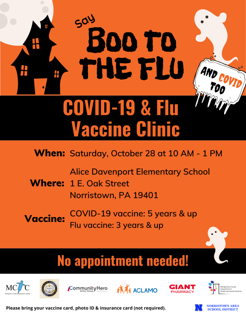 COVID-19 & Flu Vaccine Clinic at Alice Davenport Elementary School