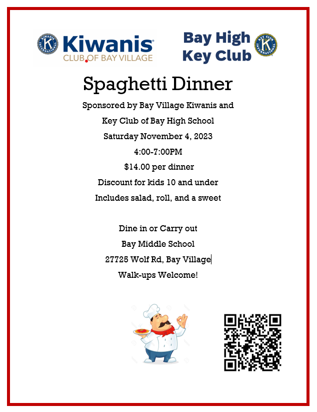 Kiwanis spaghetti dinner flyer