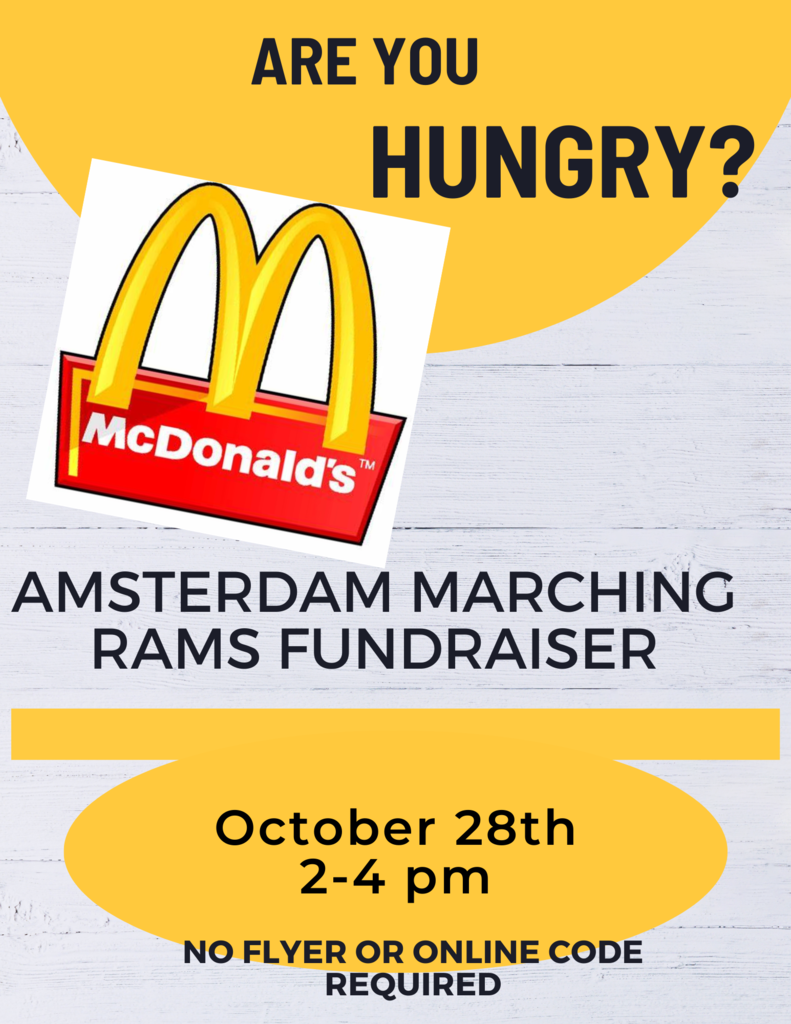 Amsterdam Marching Rams Fundraiser Flyer