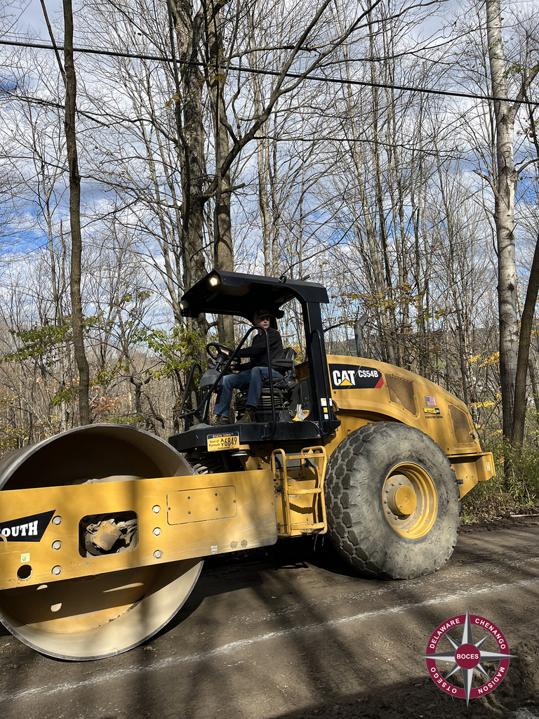 studeent operating heavy highway equipment