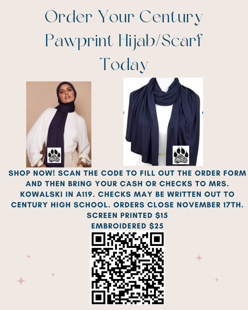 Order form and pictures of CHS Hijab/scarf