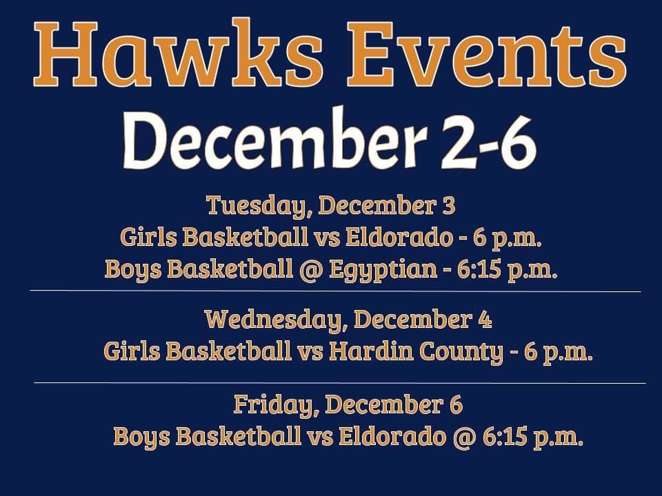 Hawks Events December 2-6