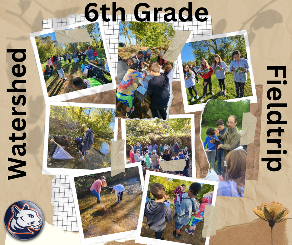 6th grade students doing watershed activities with Culpeper Soil and Water