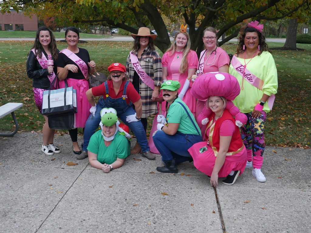 Nevin Coppock staff dressed up for Halloween.