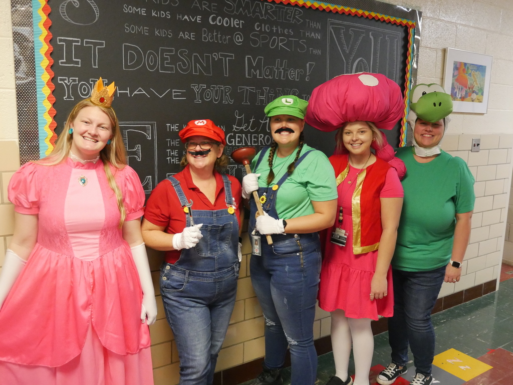 Nevin Coppock staff dressed up for Halloween.