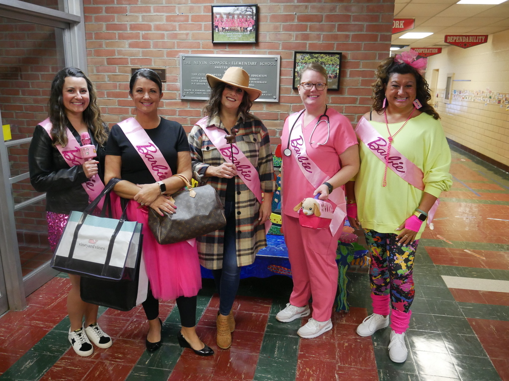 Nevin Coppock staff dressed up for Halloween.