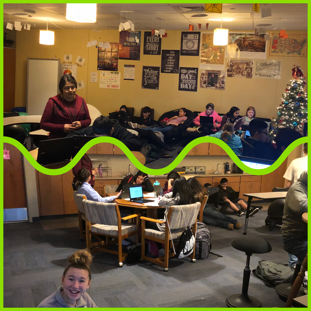 Students working in Mr. Minde’s room on their Power Check over the Explorers who came to Kansas.