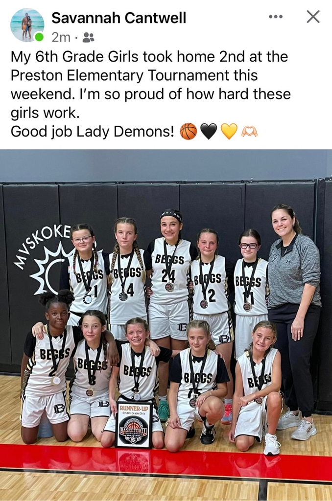 6th grade girls 2nd in Preston Tournament