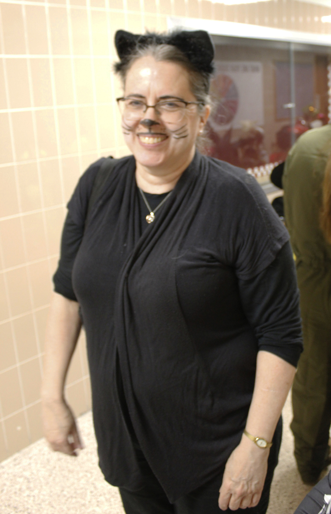 Ms. Mostert dressed as a cat