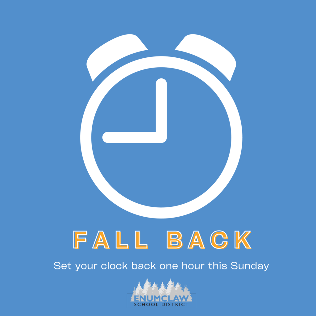 Clock outline. Fall Back. Set your clocks back one hour this Sunday. 