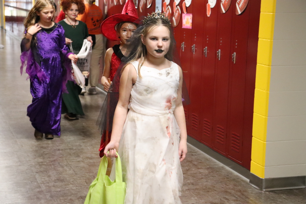 Elementary Students dressed up for Halloween