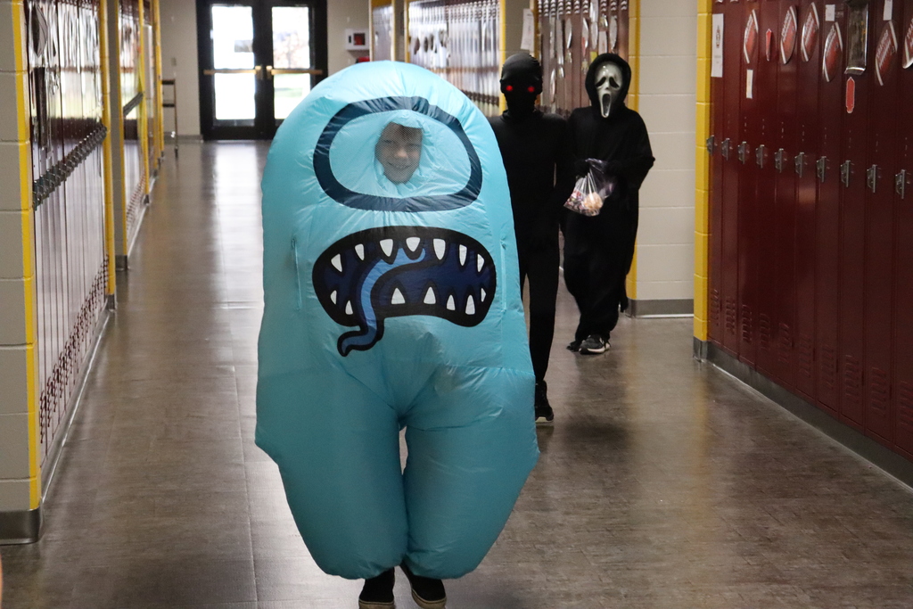 Elementary Students dressed up for Halloween