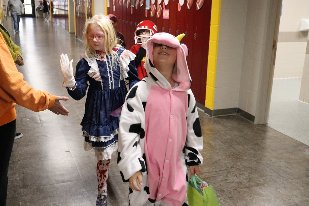 Elementary Students dressed up for Halloween
