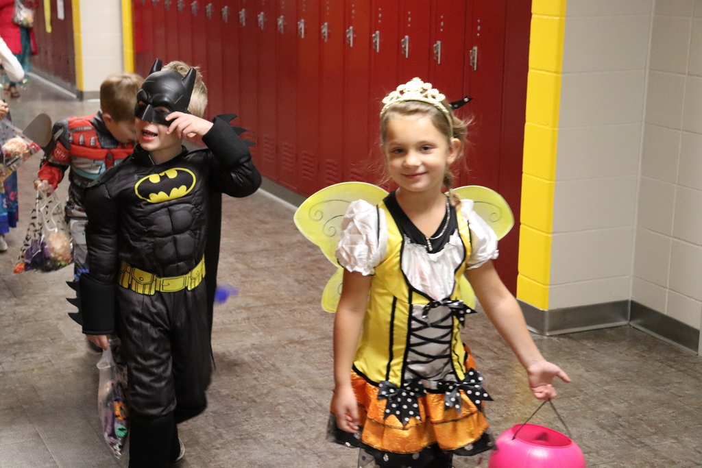 Elementary Students dressed up for Halloween