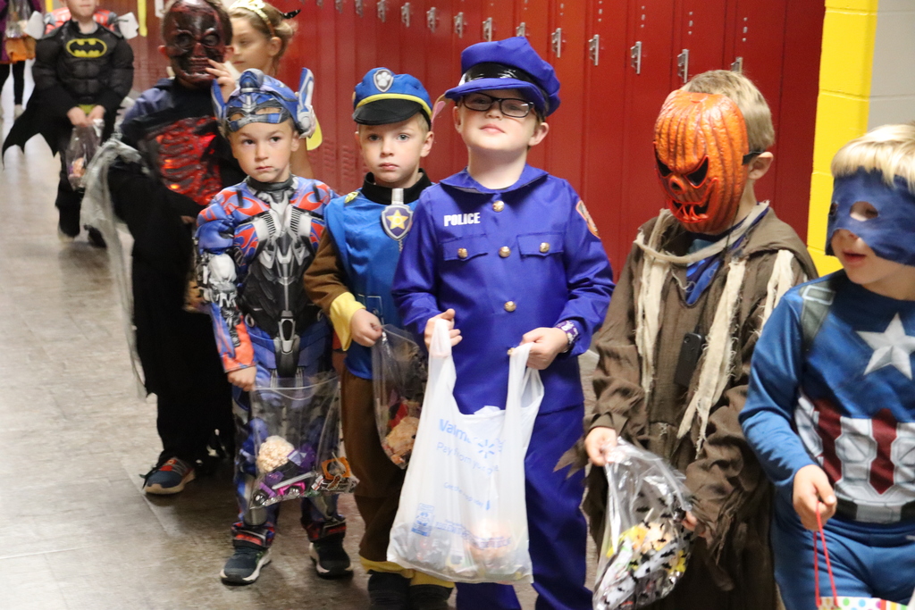 Elementary Students dressed up for Halloween