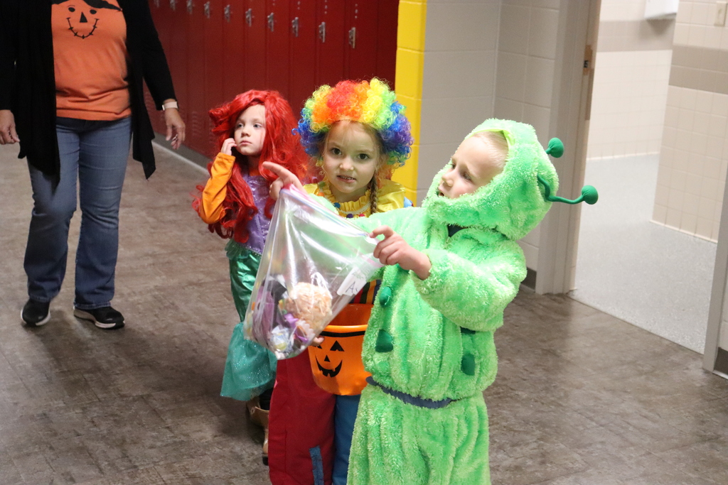 Elementary Students dressed up for Halloween
