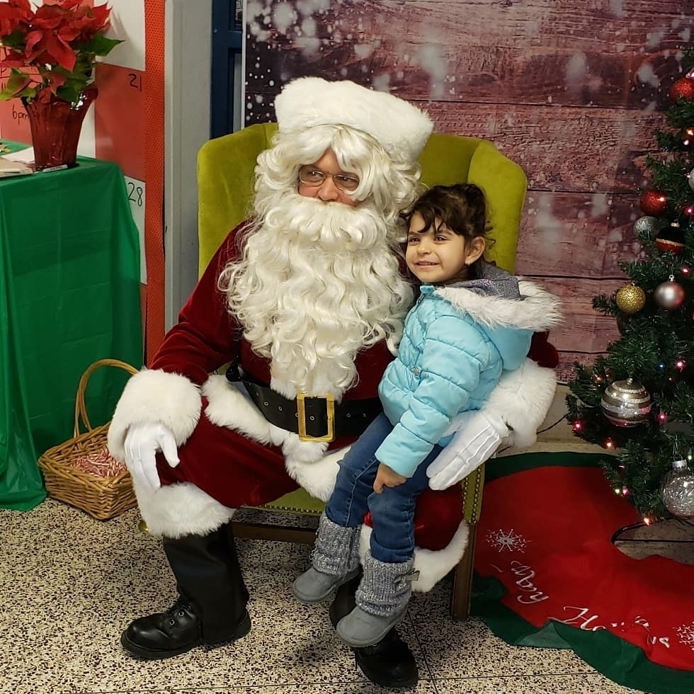 santa and kid