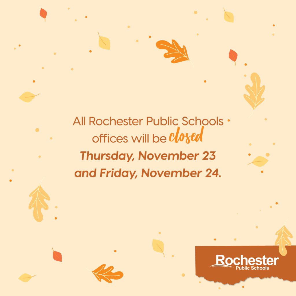 All RPS offices will be closed Thursday, November 23 and Friday, November 24.