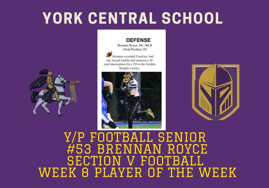 Brennan Royce Sec V FB player of week