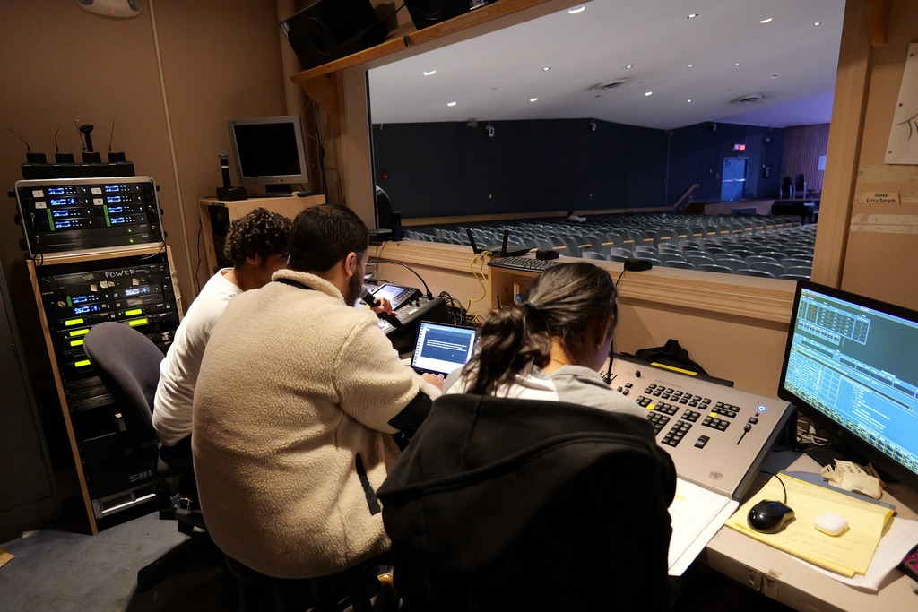 Students working in booth